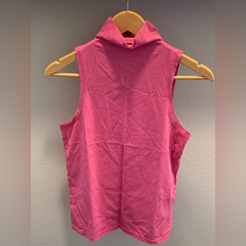 J. Crew Factory Sleeveless Mock Neck Top in Hot Pink